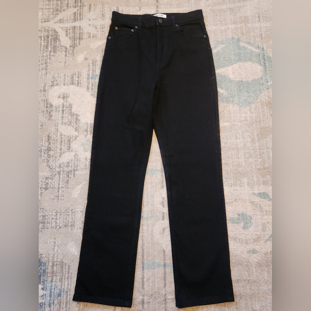 Reformation Black High Waisted Straight Jeans. Size 27. EUC